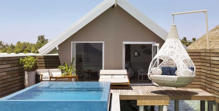 Maldive camera con piscina
