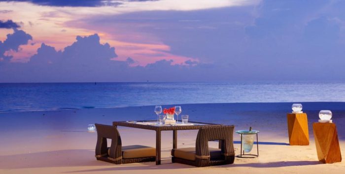 Maldive cena romantica