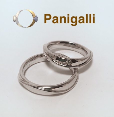 Fedi riga oro bianco e brill