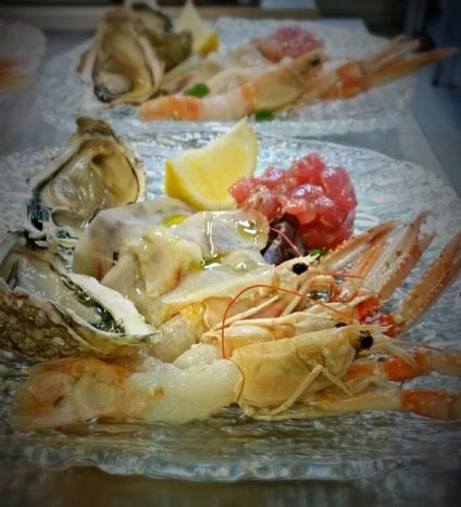 ostriche e scampi