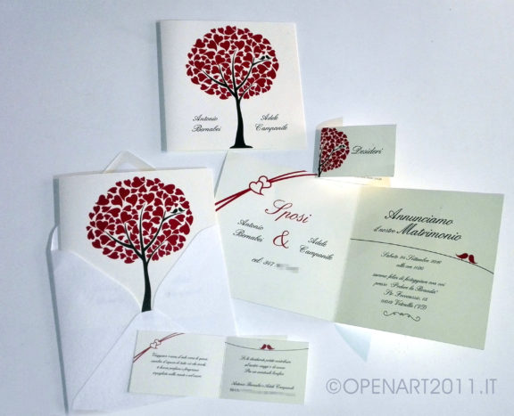 partecipazione albero cuori
