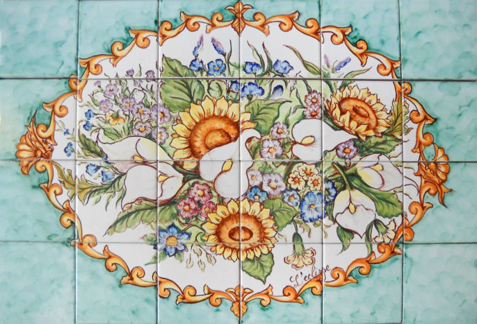 pannello murario floreale