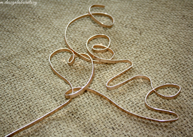 cake topper metallo rosa