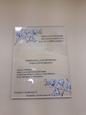 partecipazioni in plexiglass