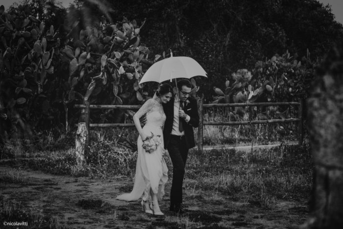 wedding in the rain