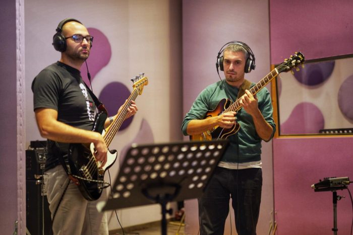 in studio