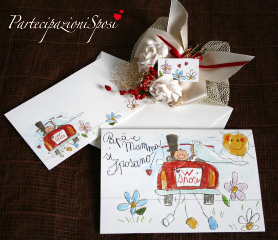Partecipazioni Matrimonio Fai Da Te - 10 Inviti Con Busta, Stile Greenery Con Sposi Che Si Baciano - Personalizzabili