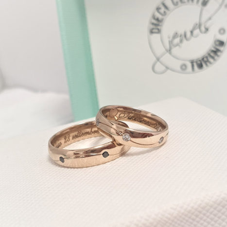 Oro champagne con diamanti
