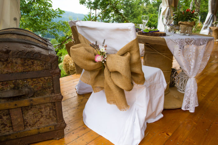 sedia sposi country chic