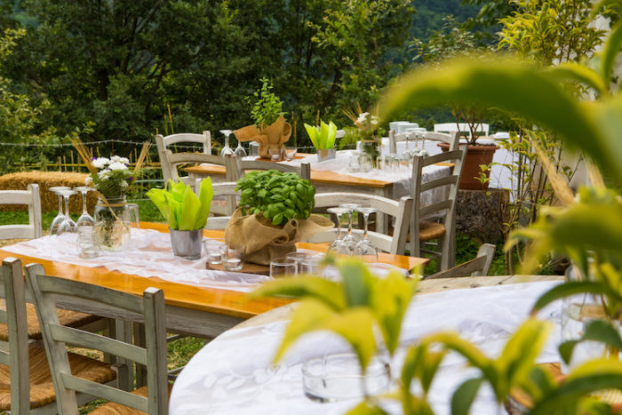 Tavoli Shabby all'aperto