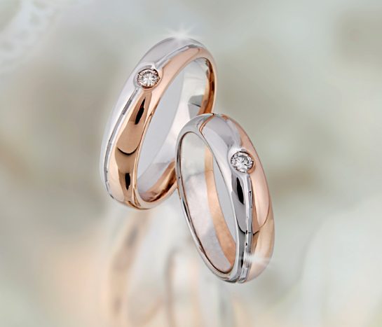 Fedi bicolore con diamante