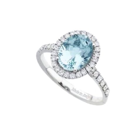 Anello diamanti e acqua marina