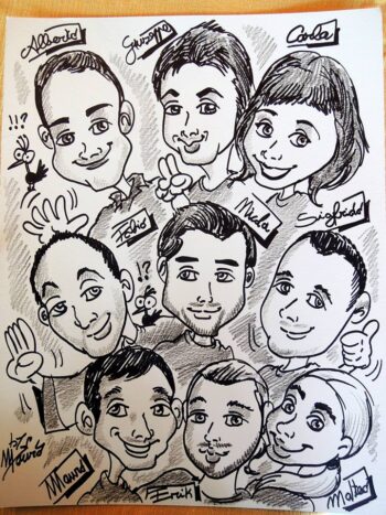 caricatura di gruppo