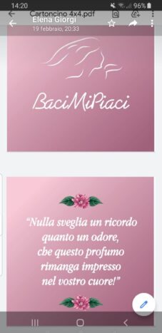 Dedica nella scatolina profumo