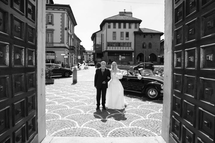 L'ingresso con il papà