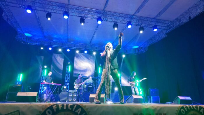 On stage