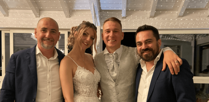 Francesco e Luca con gli sposi