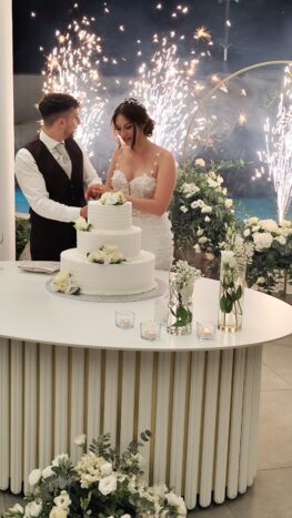 torta sposi e fontane fredde