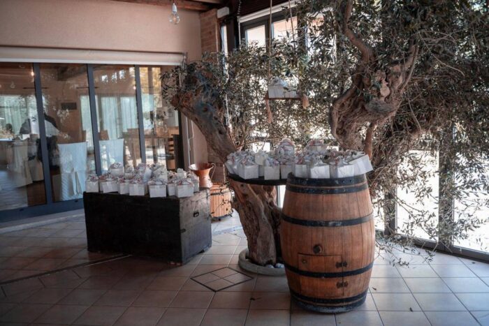 gazebo con ulivo, bomboniere