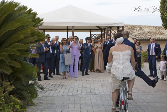 arrivo in bicicletta