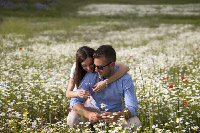 prewedding tra i fiori