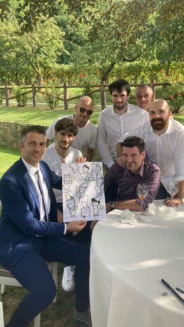 caricature live matrimonio 