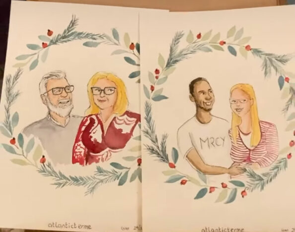 ritratti illustrati acquerello