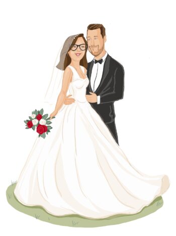 caricature sposi 