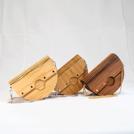 Moon wooden bag