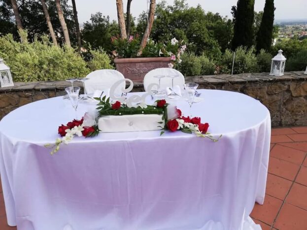 Composizione tavolo sposi