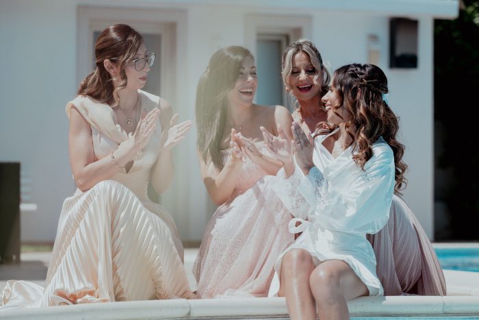 sposa con le damigelle