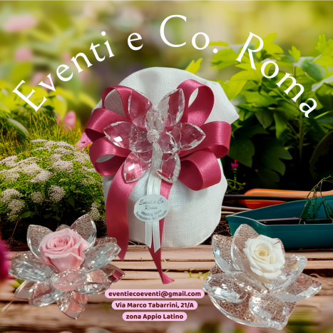 Sacchetto e fiore in cristallo