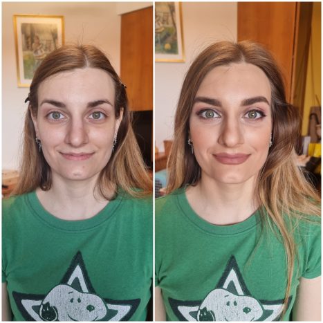 Prima e dopo make-up sposa