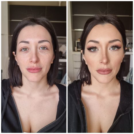 Prima e dopo make-up 
