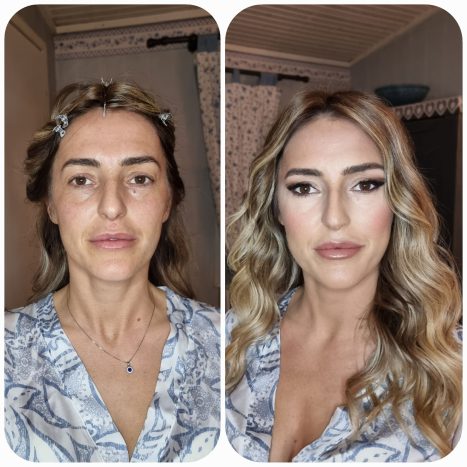 Prima e dopo make-up sposa