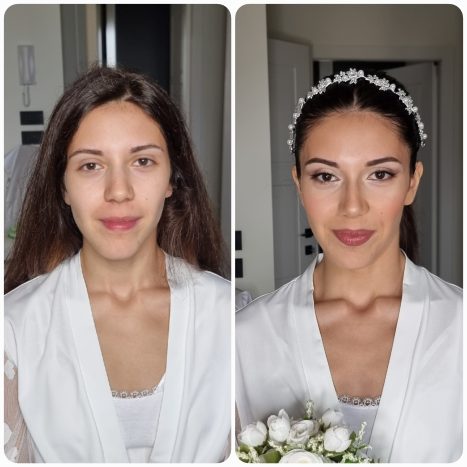 Prima e dopo make-up sposa