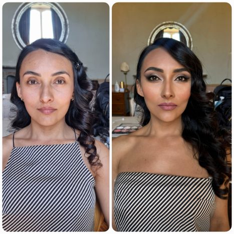Prima e dopo make-up sposa