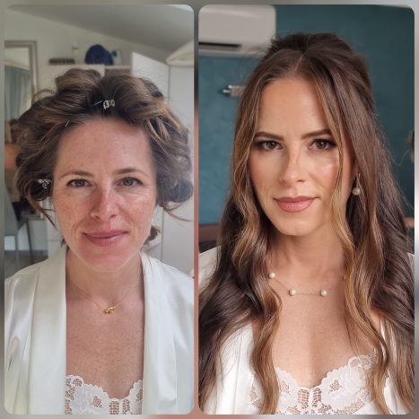 Prima e dopo make-up sposa