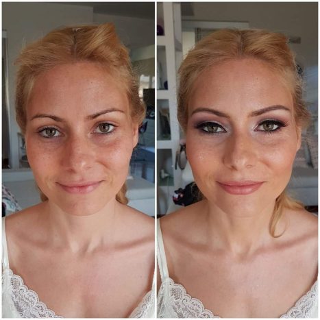 Prima e dopo make-up sposa