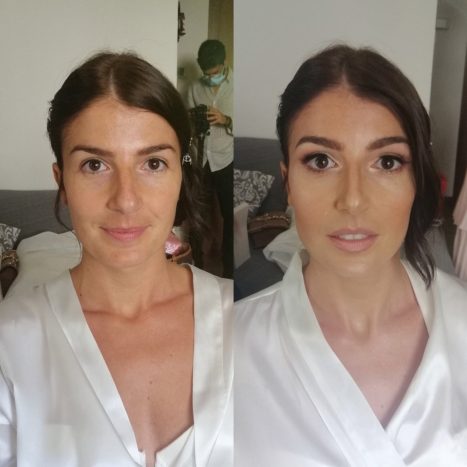 Prima e dopo make-up sposa