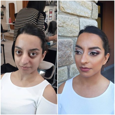 Prima e dopo make-up sposa