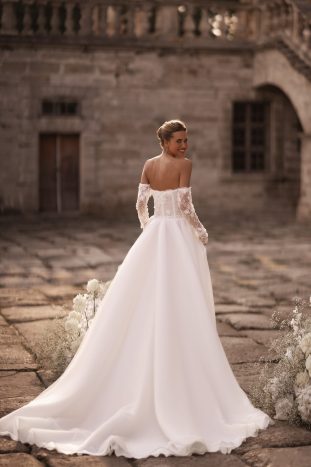 ABITO SPOSA ORGANZA E PIZZO